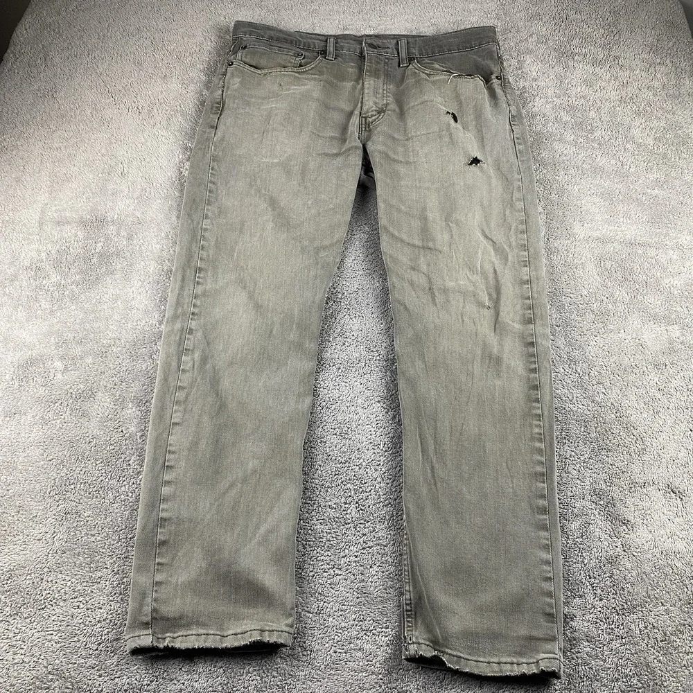 Levis 502 Taper Fit Jeans‎ Mens 34x30 Gray Mid Rise